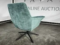 Hjort knudsen - m - fauteuil, groen veloursstof, maat m, zwart metalen poot - afbeelding 2 van  5