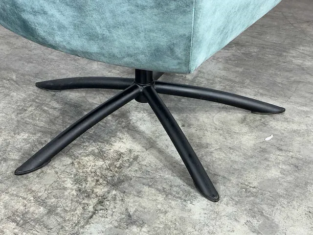 Hjort knudsen - m - fauteuil, groen veloursstof, maat m, zwart metalen poot - afbeelding 3 van  5