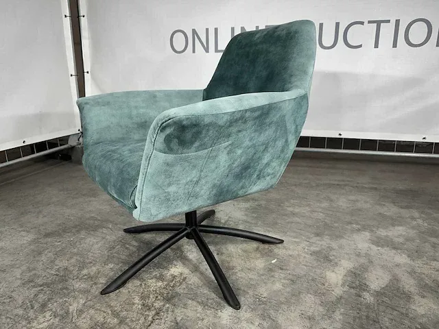Hjort knudsen - m - fauteuil, groen veloursstof, maat m, zwart metalen poot - afbeelding 5 van  5