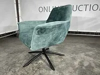Hjort knudsen - m - fauteuil, groen veloursstof, maat m, zwart metalen poot - afbeelding 5 van  5