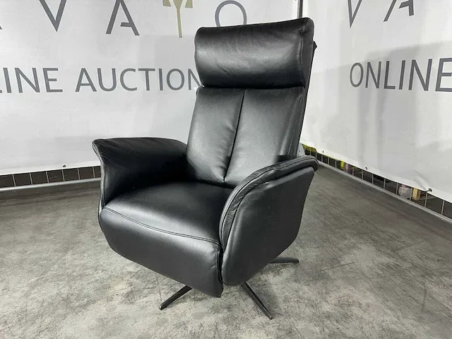 Hjort knudsen - m - relaxfauteuil, ani lux zwart leer, zwart metalen poot - afbeelding 3 van  6