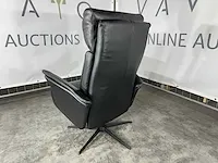 Hjort knudsen - m - relaxfauteuil, ani lux zwart leer, zwart metalen poot - afbeelding 6 van  6