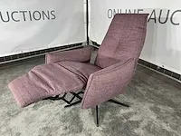 Hjort knudsen - m - relaxfauteuil, aubergine stof, maat m, handmatig verstelbaar