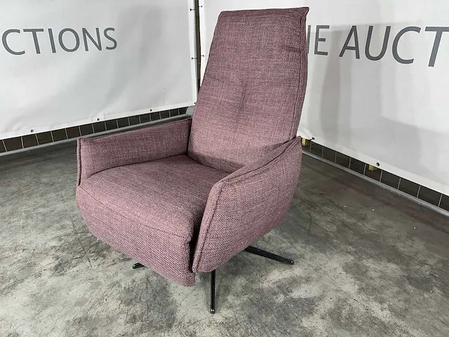 Hjort knudsen - m - relaxfauteuil, aubergine stof, maat m, handmatig verstelbaar - afbeelding 2 van  5