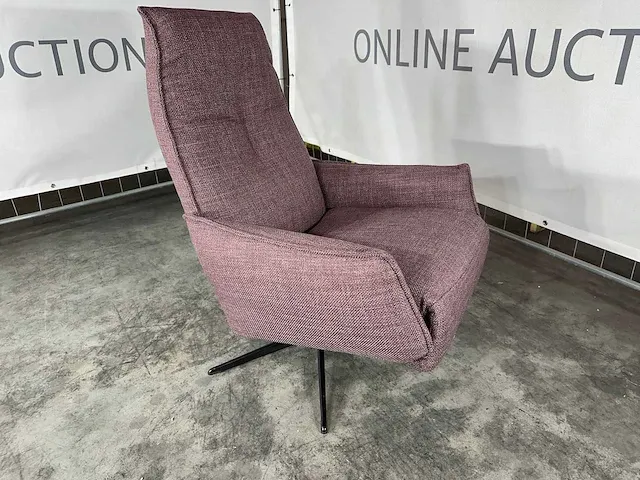 Hjort knudsen - m - relaxfauteuil, aubergine stof, maat m, handmatig verstelbaar - afbeelding 3 van  5