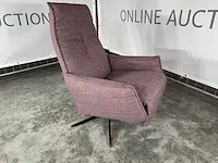 Hjort knudsen - m - relaxfauteuil, aubergine stof, maat m, handmatig verstelbaar - afbeelding 3 van  5