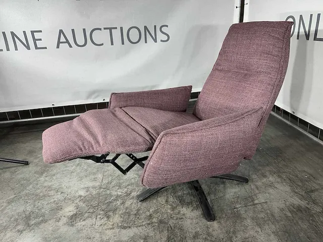 Hjort knudsen - m - relaxfauteuil, aubergine stof, mat m, handmatig verstelbaar - afbeelding 1 van  6