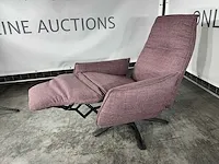 Hjort knudsen - m - relaxfauteuil, aubergine stof, mat m, handmatig verstelbaar - afbeelding 1 van  6