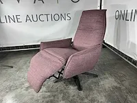 Hjort knudsen - m - relaxfauteuil, aubergine stof, mat m, handmatig verstelbaar - afbeelding 2 van  6