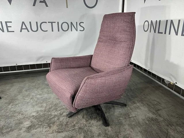 Hjort knudsen - m - relaxfauteuil, aubergine stof, mat m, handmatig verstelbaar - afbeelding 3 van  6