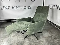 Hjort knudsen - m - relaxfauteuil, moss groen adore velours, maat m, handmatig verstelbaar