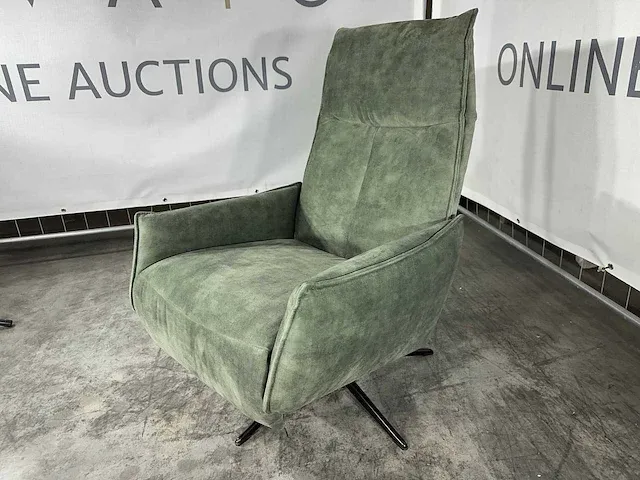 Hjort knudsen - m - relaxfauteuil, moss groen adore velours, maat m, handmatig verstelbaar - afbeelding 3 van  6