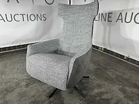 Hjort knudsen - m - relaxfauteuil/oorfauteuil, grijs stof, model m, handmatig verstelbaar - afbeelding 4 van  7