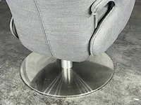 Hjort knudsen - maat m - relaxfauteuil, grijs stof, handmatig verstelbaar, rond chromen poot - afbeelding 7 van  7