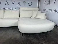 Hjort knudsen - u-bank met lounge en open eiland, beige teddy stof, zwart metalen poten - afbeelding 2 van  6