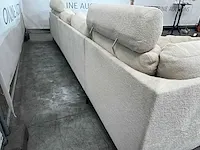 Hjort knudsen - u-bank met lounge en open eiland, beige teddy stof, zwart metalen poten - afbeelding 6 van  6