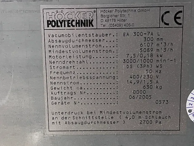 Höcker polytechnik vacumobil ea 300-7a l mobiele filterinstallatie - afbeelding 4 van  15