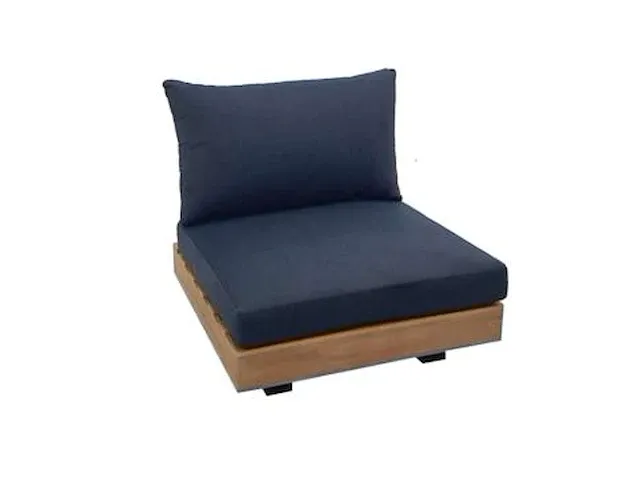 Hoek loungeset module midden acaciahout naturel "darkgrey" - afbeelding 2 van  3