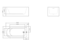 Hoekbad - 201l - 150 x 75 x 58 cm - wit - rechte hoek - afbeelding 8 van  10