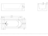 Hoekbad - 240l - 170 x 75 x 58 cm - wit - linkerhoek - afbeelding 7 van  9