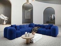 Hoekbank - atlantisch blauw fluweel - afbeelding 1 van  8