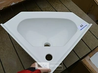 Hoeklavabo wit keramiek - afbeelding 3 van  3