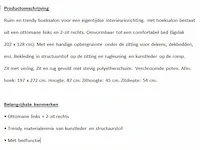 Hoeksalon coraline in kunstleder en structuurstof - afbeelding 5 van  6