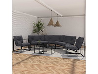 Hoektuinmeubelen - 8 zitplaatsen - grijs staal - afbeelding 3 van  10