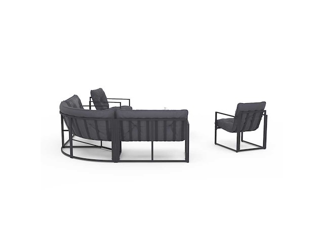 Hoektuinmeubelen - 8 zitplaatsen - grijs staal - afbeelding 5 van  10