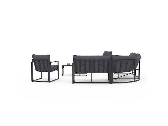 Hoektuinmeubelen - 8 zitplaatsen - grijs staal - afbeelding 8 van  10