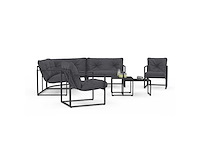 Hoektuinmeubelen - 8 zitplaatsen - grijs staal - afbeelding 9 van  10