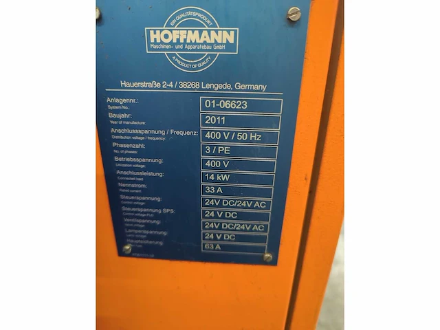 Hoffmann - ubf 300/pwt - koelmiddel reiniging installatie - 2011 - afbeelding 7 van  15