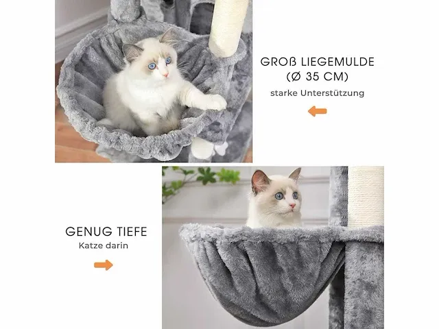 Hoge en smalle krabpaal met krabpaal - afbeelding 4 van  6