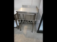 Hoge hoek werktafel met rvs achterfronton - afbeelding 1 van  6