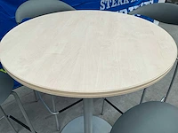 Hoge ronde tafel + 4x barkruk brune dreki - afbeelding 4 van  6