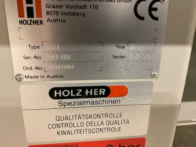 Holzher dynestic 7521 cnc-bewerkingscentrum - afbeelding 2 van  16