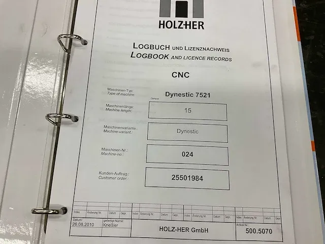 Holzher dynestic 7521 cnc-bewerkingscentrum - afbeelding 6 van  16