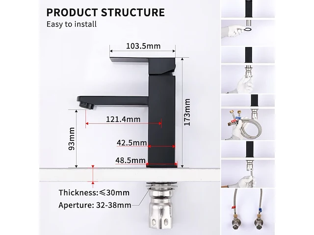 Homelody waterkraan zwart mat - afbeelding 2 van  6