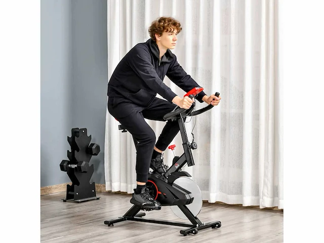 Hometrainer - fitnessfiets met lcd-scherm - afbeelding 2 van  7