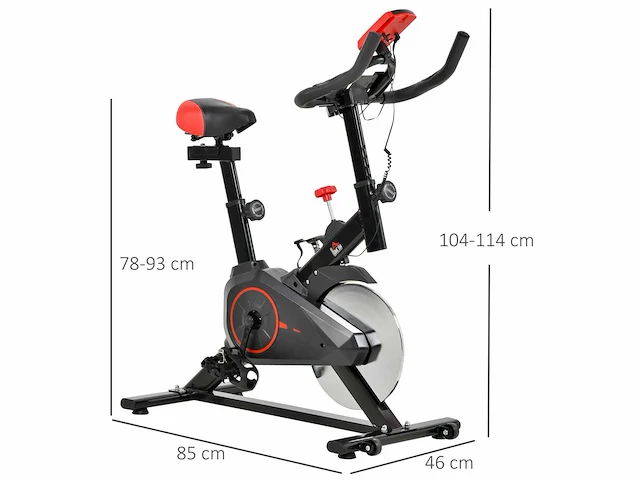 Hometrainer - fitnessfiets met lcd-scherm - afbeelding 4 van  7