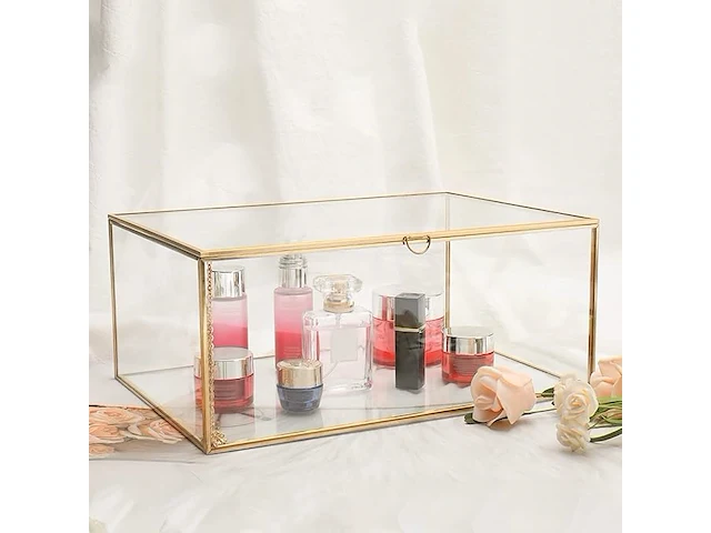 Homtone gouden vintage glazen doos - afbeelding 2 van  4
