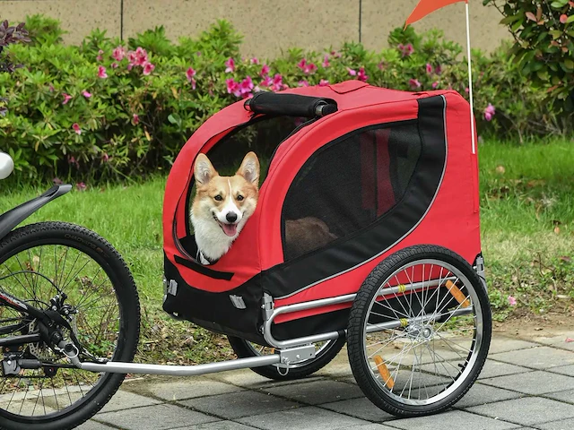 Hond huisdier fietskar met 8 reflectoren - afbeelding 1 van  6