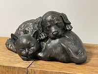 Hond & kat liggend h25cm mgo - afbeelding 1 van  2
