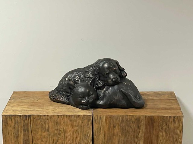 Hond & kat liggend h25cm mgo - afbeelding 2 van  2