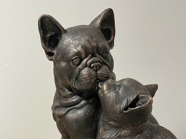 Hond & kat zittend h40cm mgo - afbeelding 2 van  3