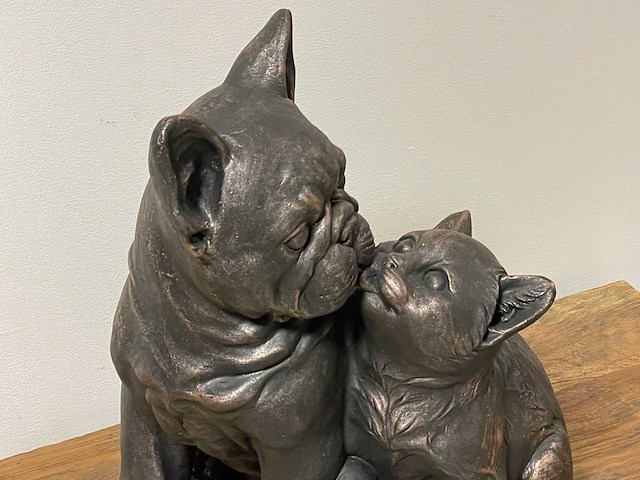 Hond & kat zittend h40cm mgo - afbeelding 3 van  3