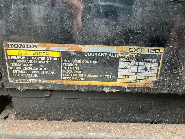 Honda ext12d stroomgenerator - afbeelding 9 van  9