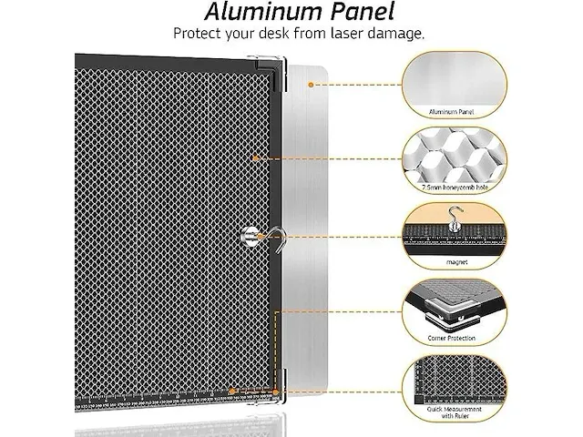 Honeycomb laser bed 400 x 400 x 22mm - afbeelding 2 van  2