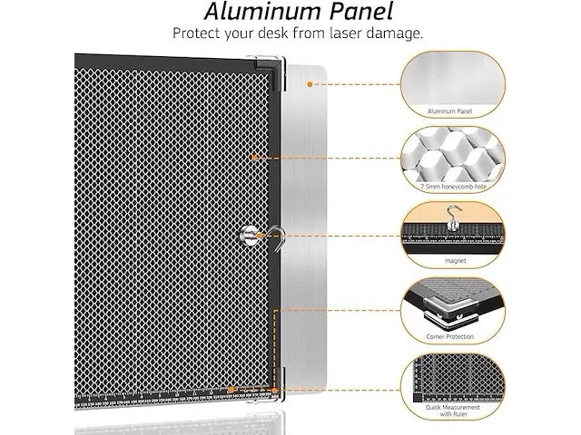 Honeycomb laser bed 440 x 440 x 22mm - afbeelding 2 van  3