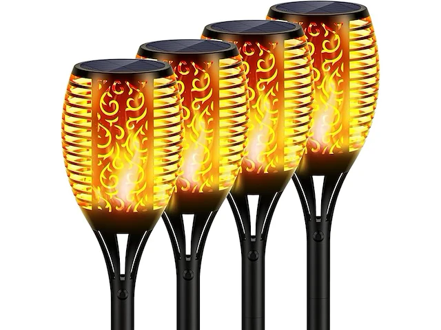 Honswit solarlampen (4 stuks) - afbeelding 1 van  5